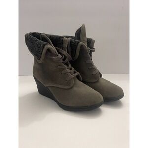 Women's Gray Wedge Ankle Boots